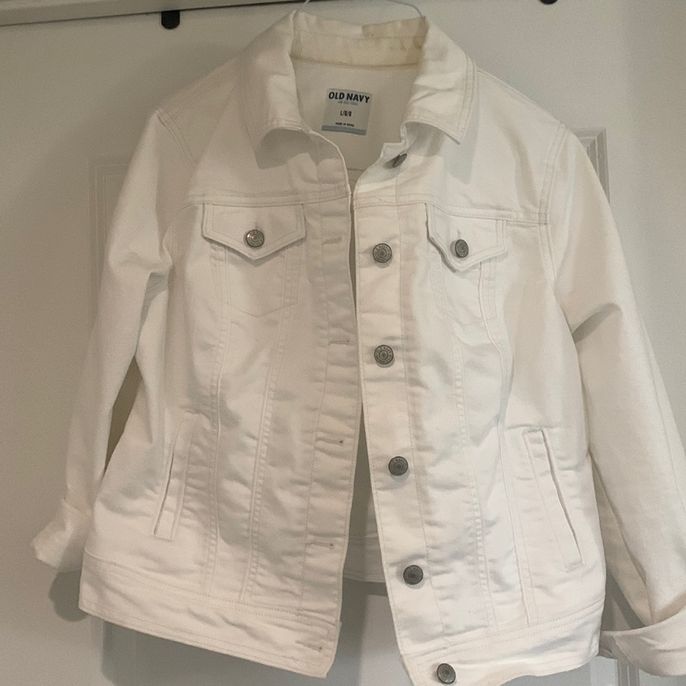 Old Navy Large White Denim Jacket